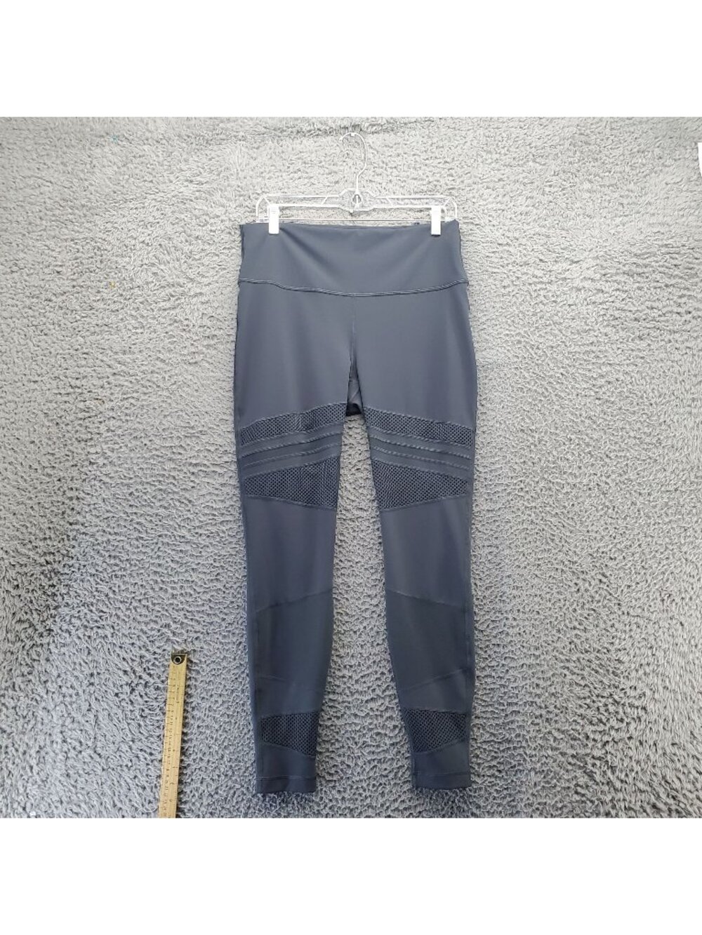 Lululemon Pants Womens Size 12 Gray Mesh Paneled High-Waisted Stretchy Leggings